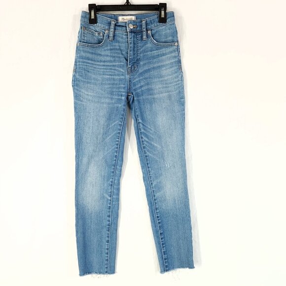 Madewell Jeans Womens Size 24 10 Inch High Rise Skinny Raw Hem - Picture 1 of 14